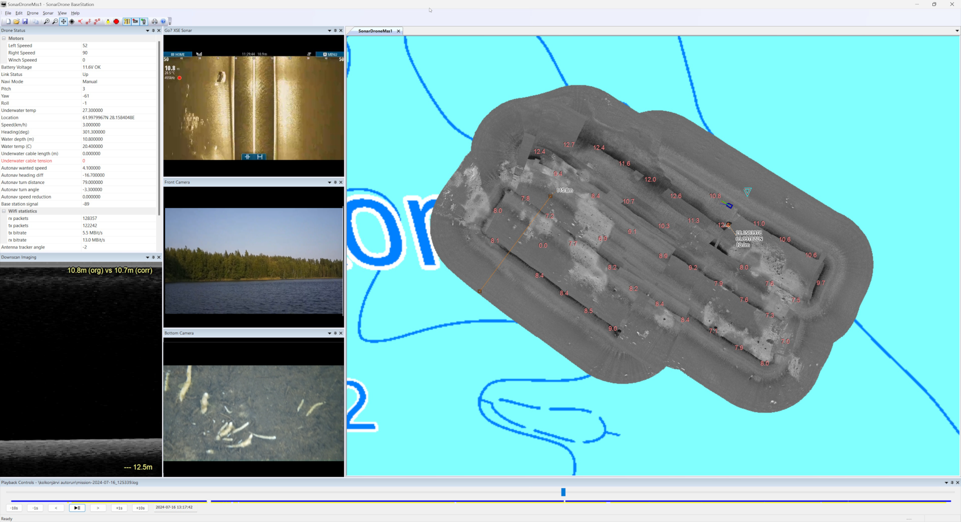 Base station software screenshot.